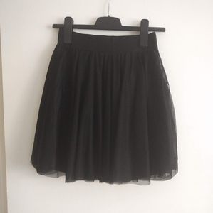 NWT bebe black double layer tulle skirt mini fully lined side zip elastic waist